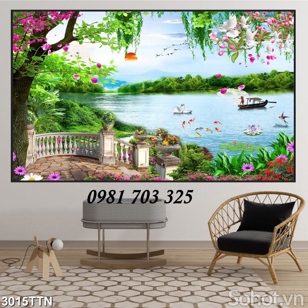 tranh phong cảnh 3D đẹp ốp tường