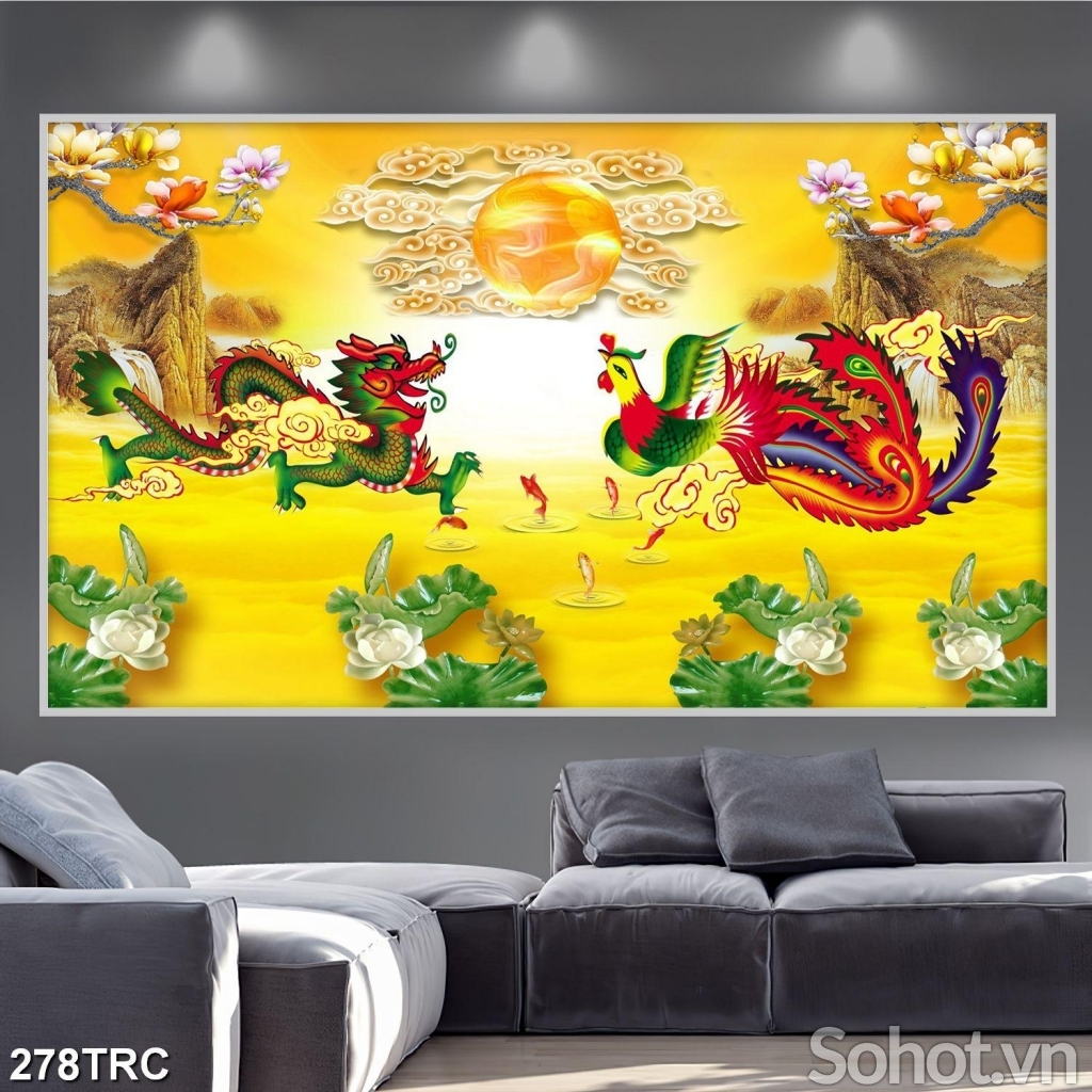 Gạch tranh- Tranh phong thuỷ Rồng