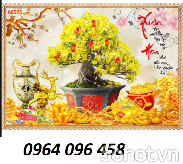 Tranh gạch 3d hoa mai - gạch tranh 3d hoa mai - MXVN89