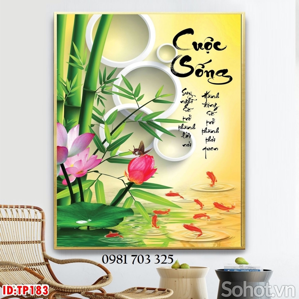 Tranh thư pháp 3D, gạch tranh