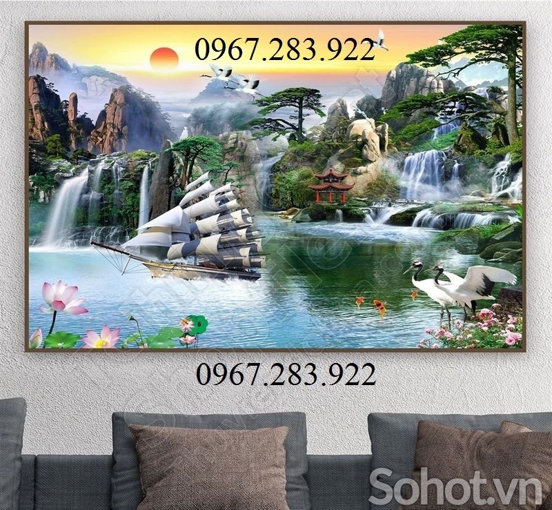 Tranh 3D- Tranh thuận buồm xuôi gió