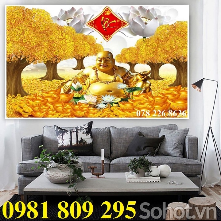 Tranh 3d thần tài , gạch tranh ốp tường Hn9393