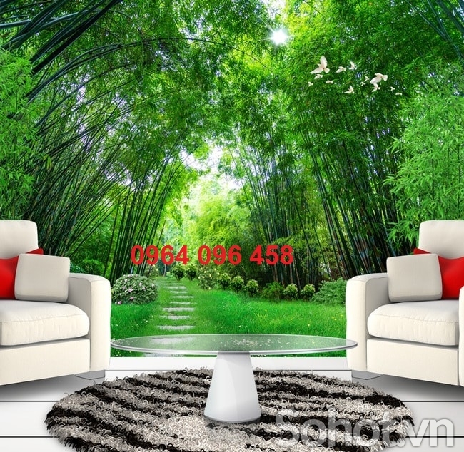 Tranh gạch 3d phong cảnh tre trúc - HJK90