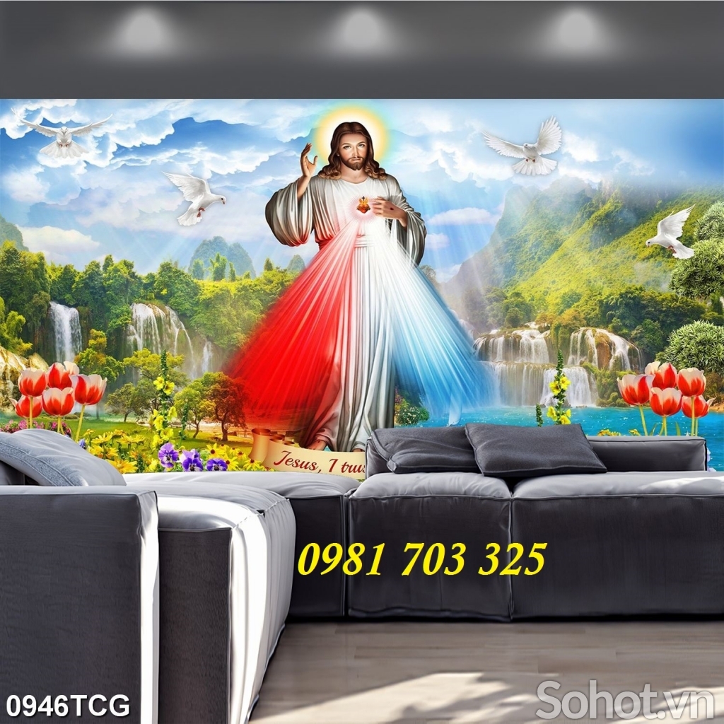 Tranh thiên chúa- gạch men 3D công giáo