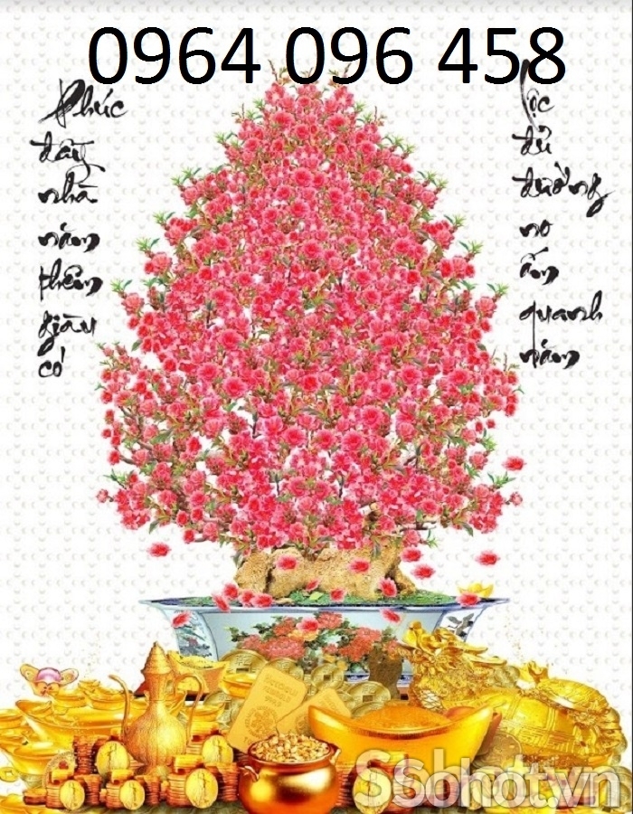 Tranh gạch 3d cây hoa đào - 0322SN