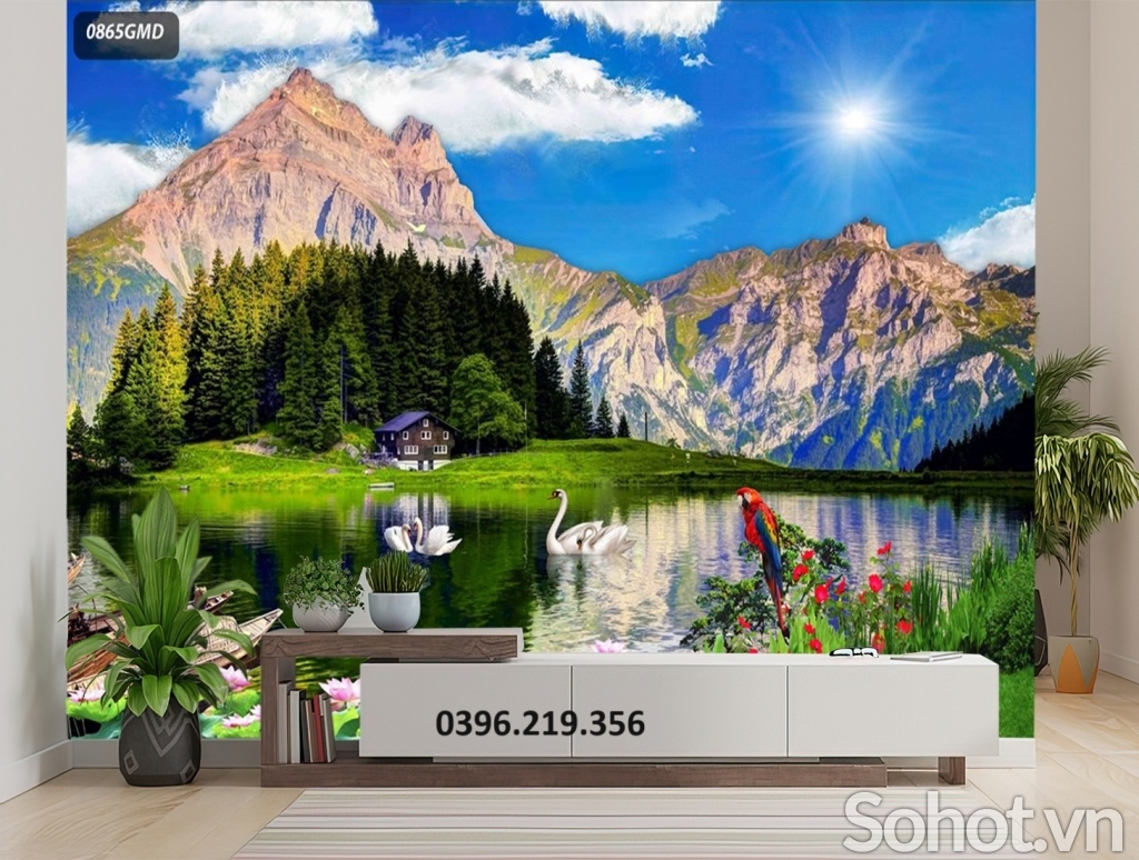 Gạch tranh 3d hình sơn thủy đẹp