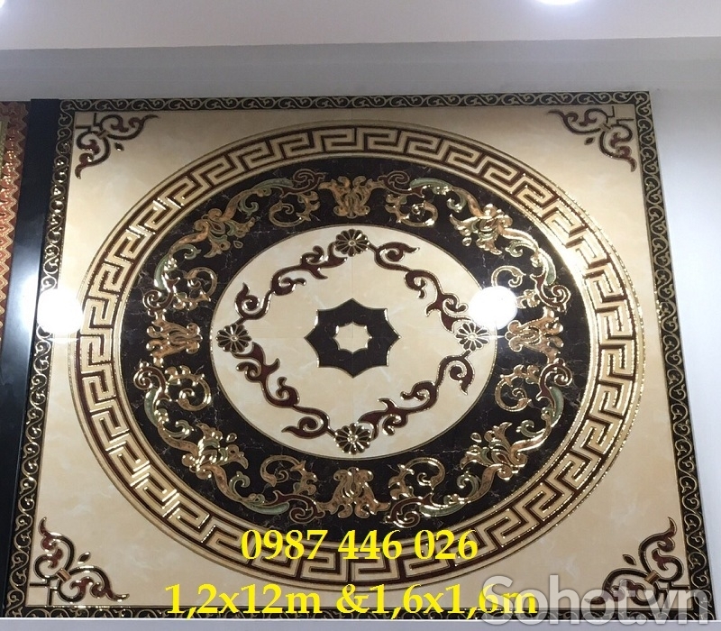 Gạch thảm vuông khắc vàng HP2344