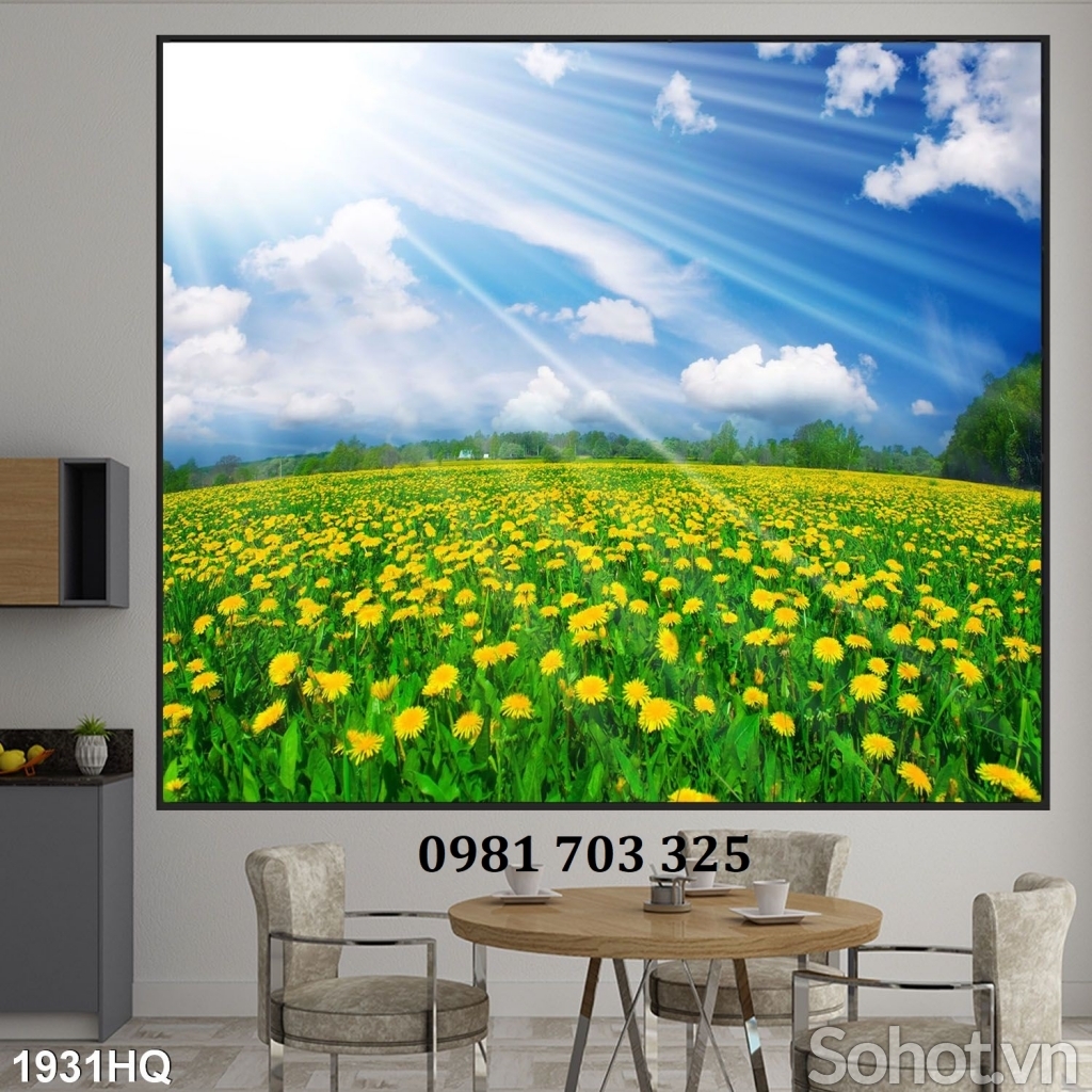 Tranh gạch 3D phong cảnh vườn hoa