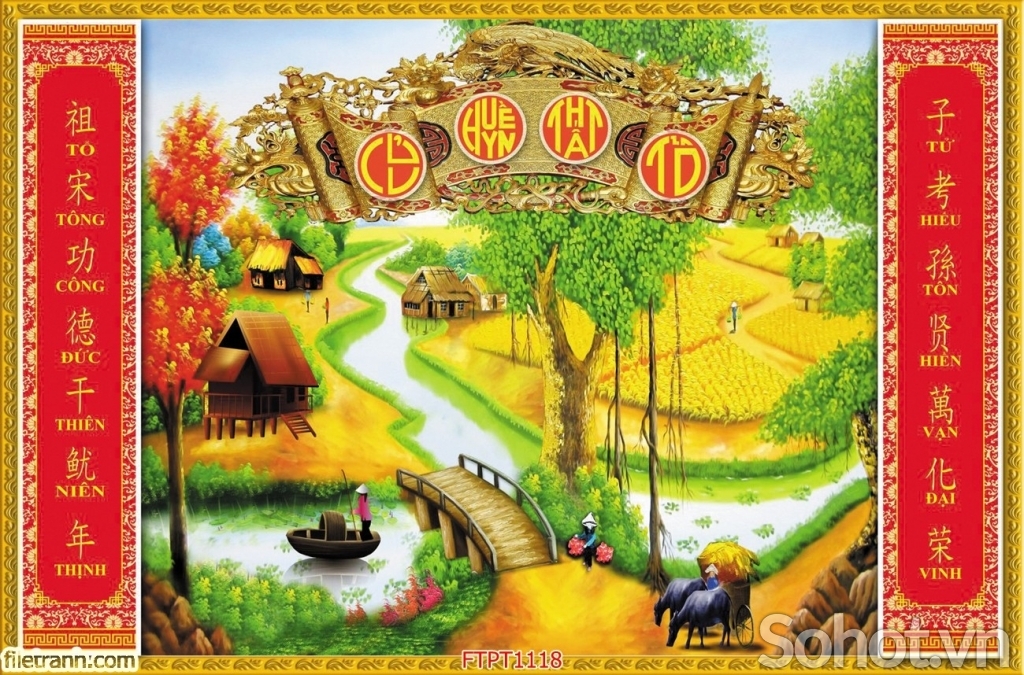 Tranh gạch- Tranh trang trí phòng thờ