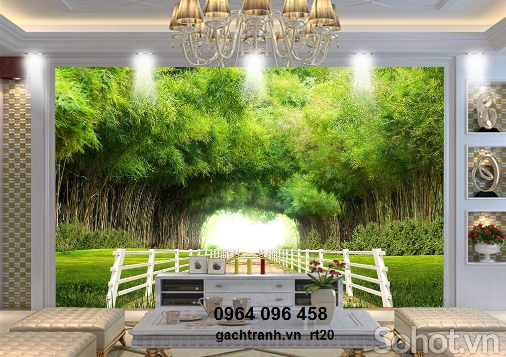 Tranh tre trúc 3d - tranh gạch 3d tre trúc - FCX21