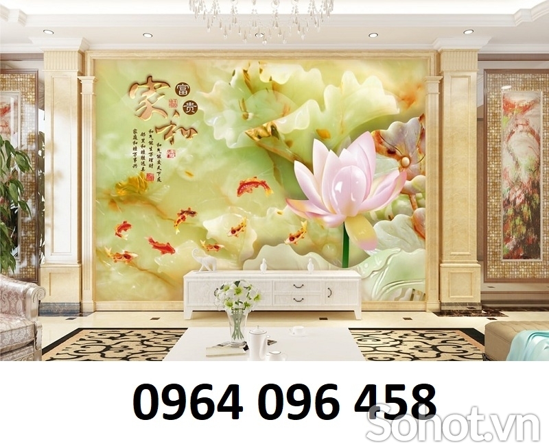 Tranh gạch men 3d mẫu hoa sen - GBB04