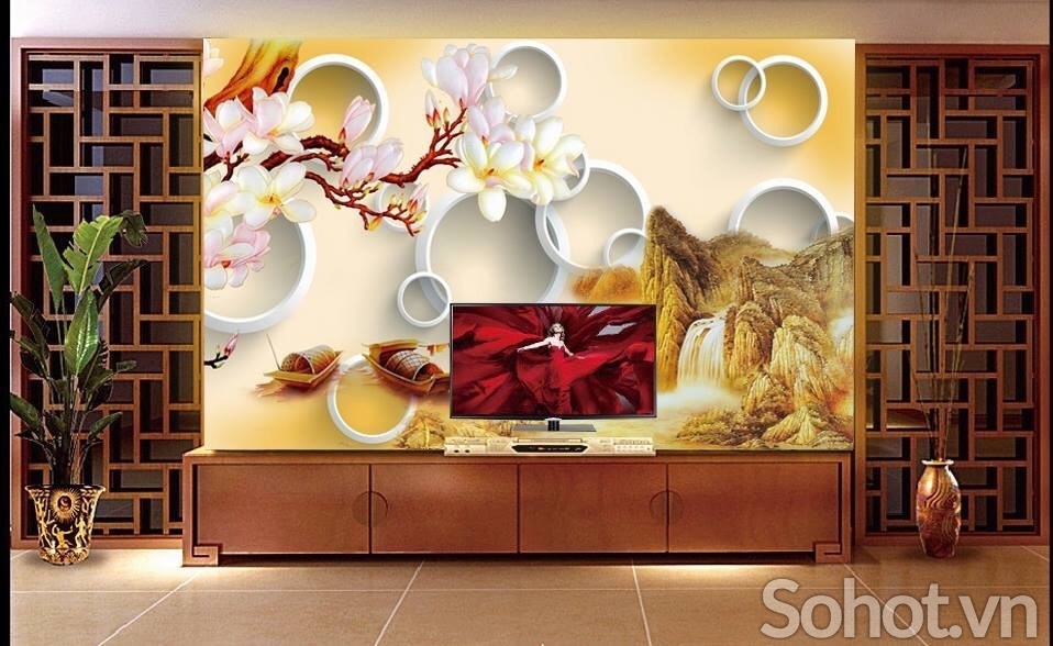 Tranh gạch men 3d ốp tường phòng khách đẹp - CXV55