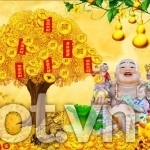 Tranh gạch 3d cây tiền vàng - SMNB83