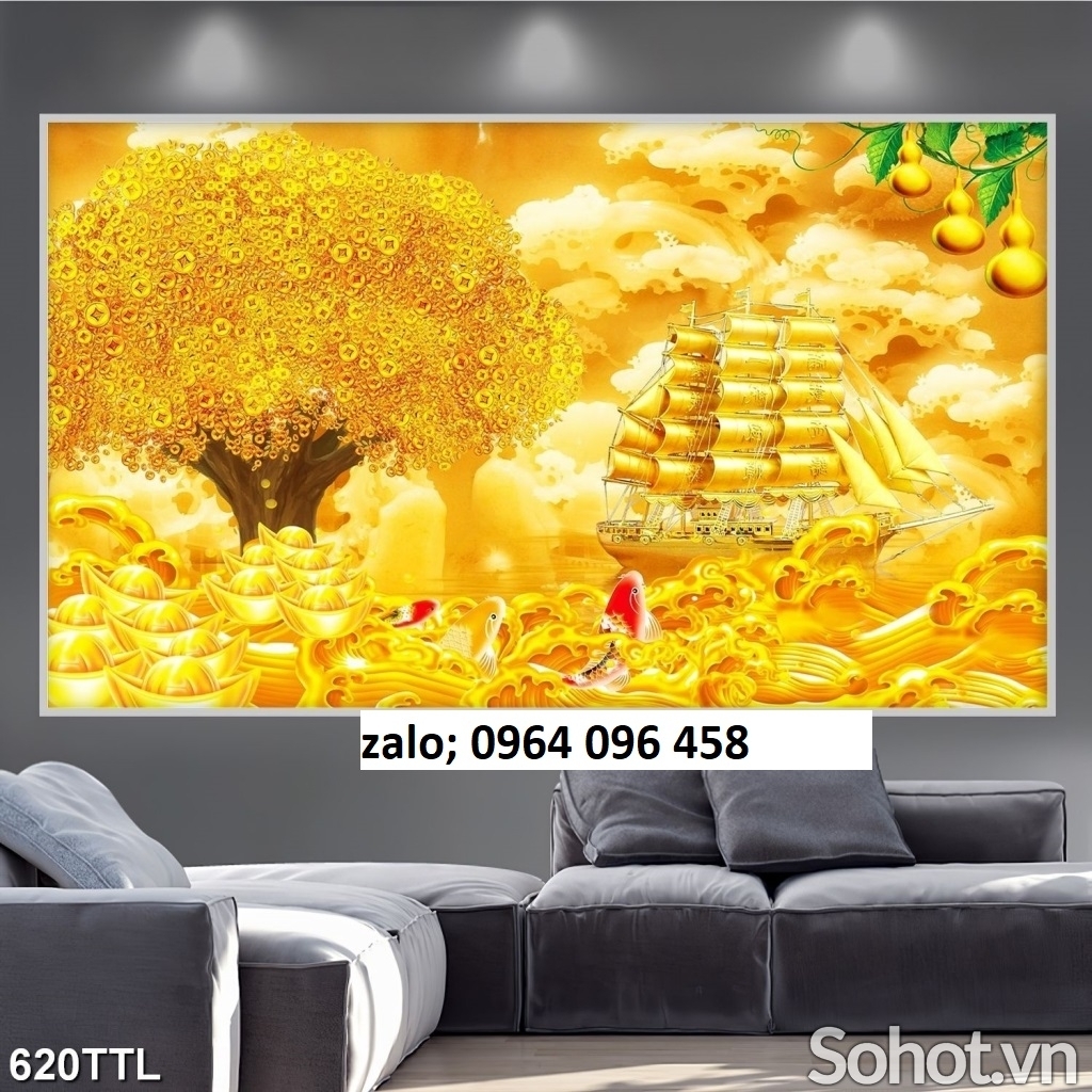 Tranh gạch 3d cây kim tiền - XNB99