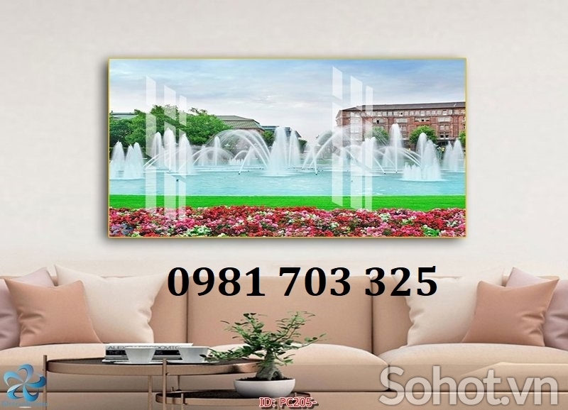 Gạch tranh 3D trang trí phòng khách đẹp