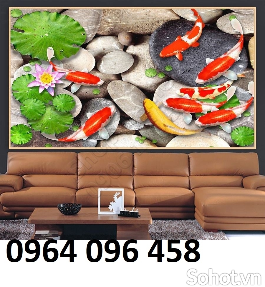 Tranh gạch 3d ốp tường cá koi - MX4312