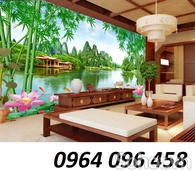 Tranh gạch ốp tường phong cảnh đồng quê 3d
