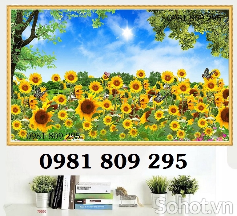 tranh phong cảnh- gạch tranh 3D cảnh vườn hoa