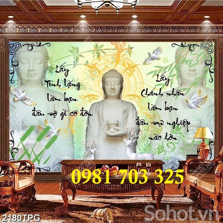 Gạch tranh Đức Phật A Di Đà