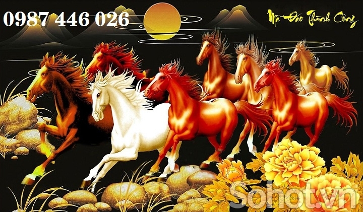 Tranh ngưa, tranh bát mã, gạch ốp tươgf