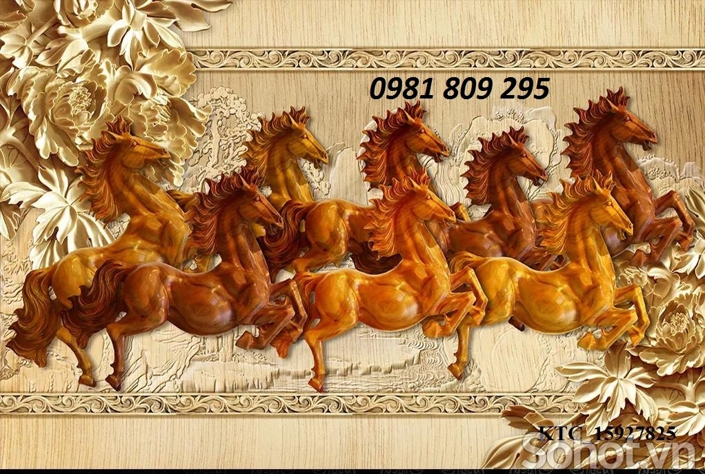 tranh gạch 3d ngựa , tranh bát mã