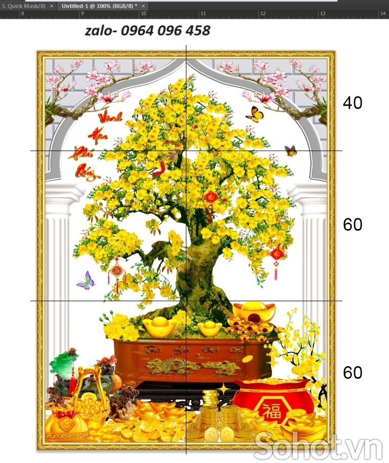 Tranh gạch 3d hoa mai - gạch tranh 3d hoa mai - CNVX3