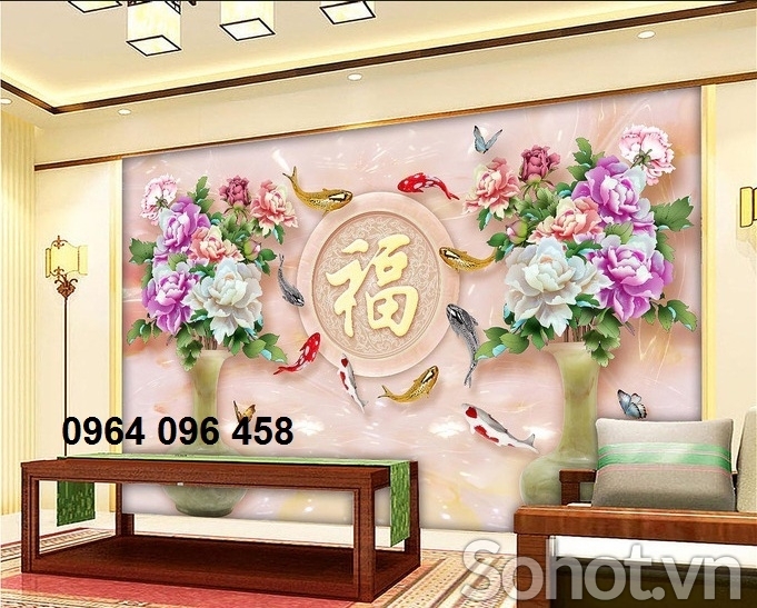 Tranh gạch hoa mẫu 3d - 987CN