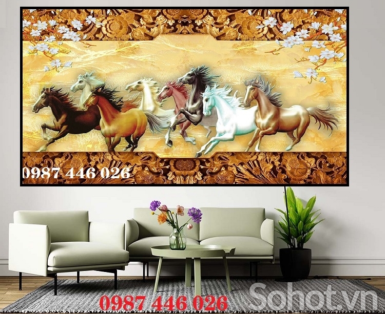 Tranh gạch men mã đáo thành công HP722