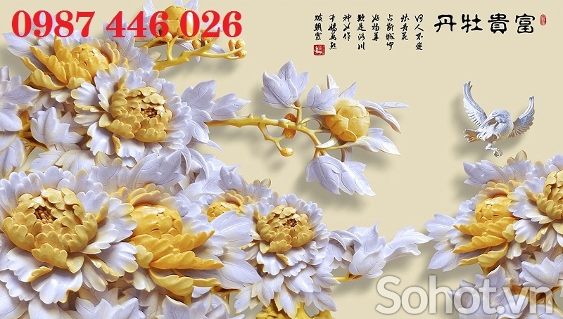 Gạch tranh hoa mẫu đơn HP7272