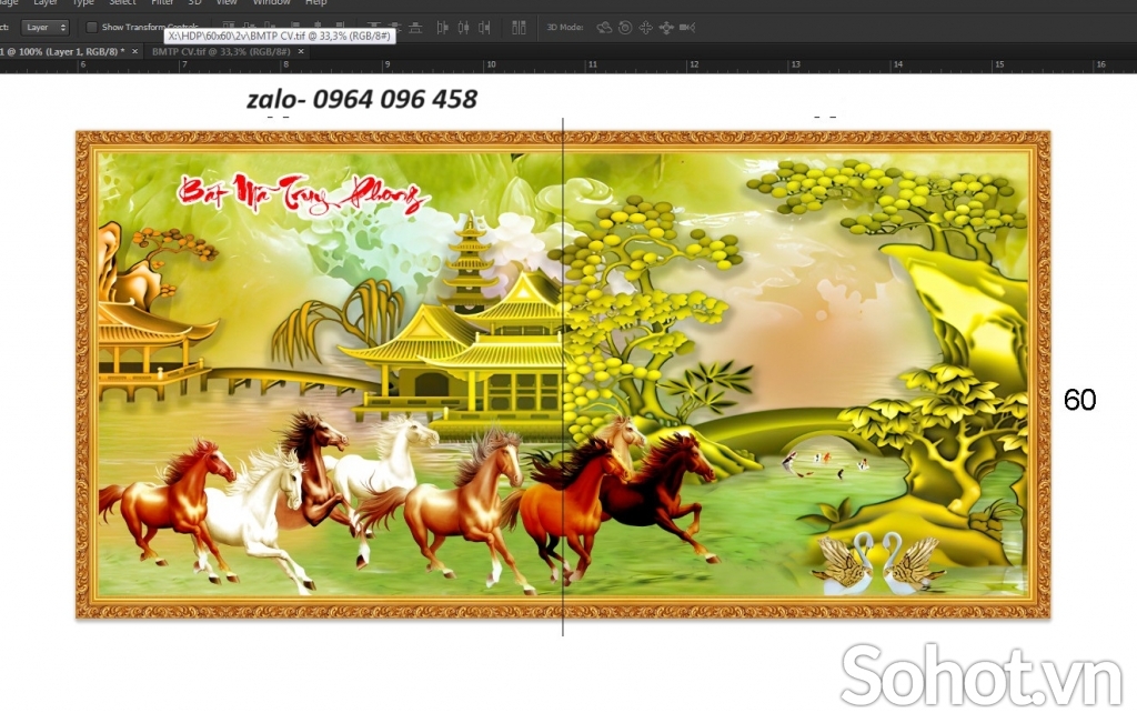 Tranh gạch 3d mã đáo thành công - KBN89