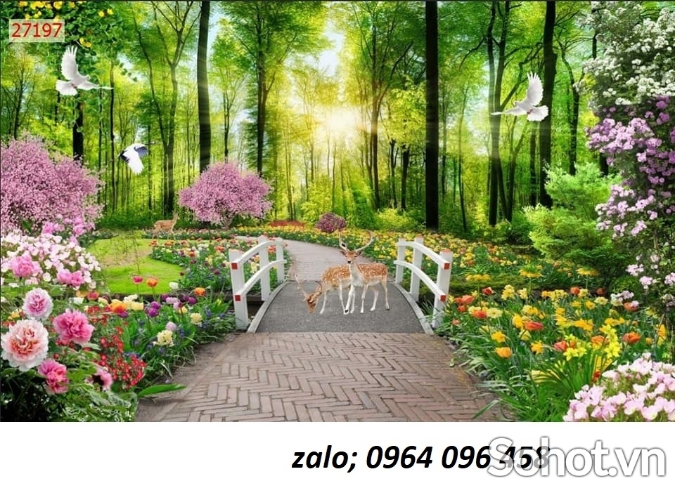 Tranh gạch 3d cây cổ thụ -HN51