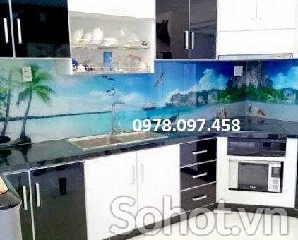 Tranh kính ốp bếp