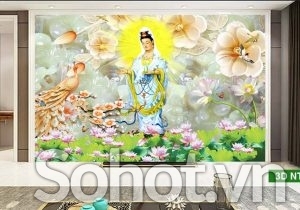 Tranh gạch 3d ốp tường phật phòng thờ - XCXV44