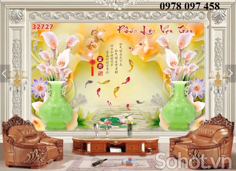 Tranh dán tường phòng khách