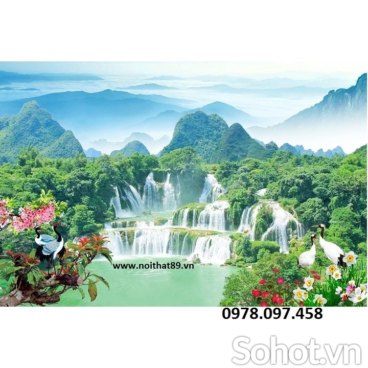 Tranh phong cảnh thiên nhiên giao hòa - tranh gạch men