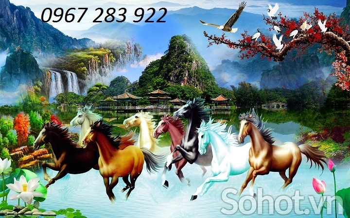 Tranh mã đáo thành công gạch men trang trí