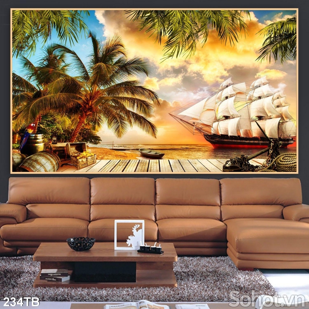 Tranh 3D- Tranh thuận buồm xuôi gió