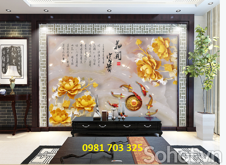 tranh cá chép-gạch tranh phong thủy