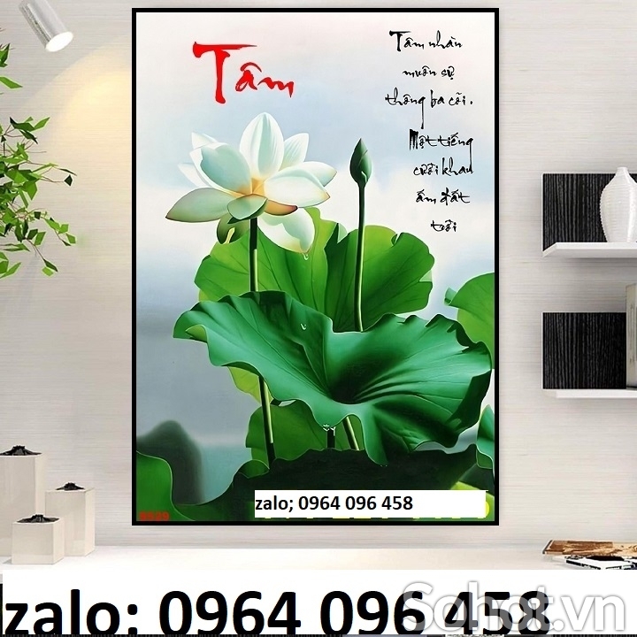 Tranh gạch 3d ốp tường hoa sen - SKCB65