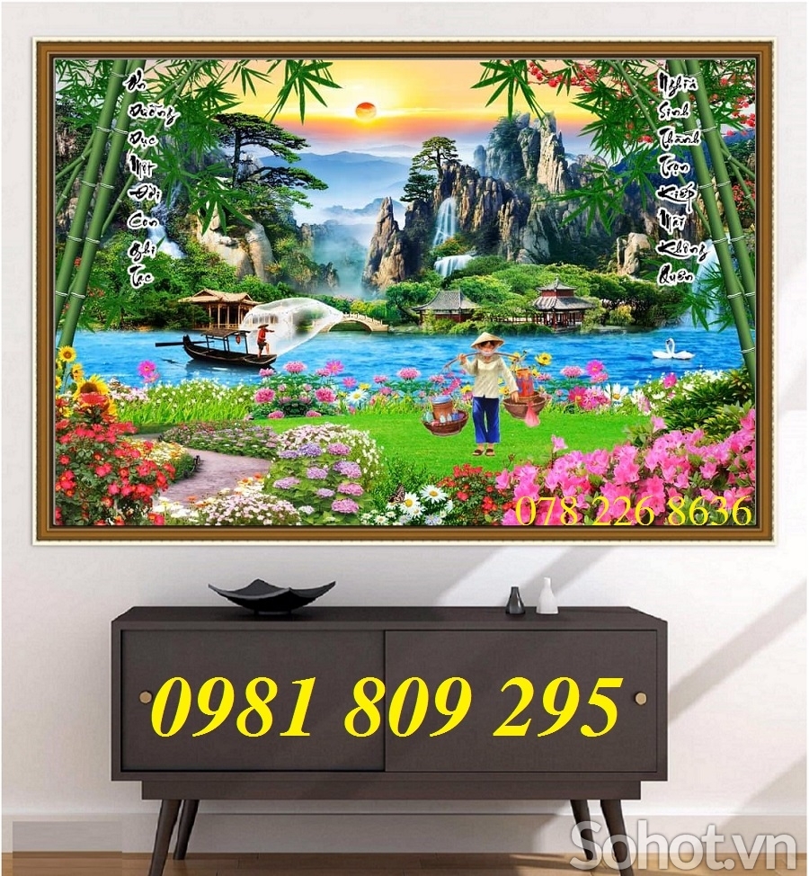 Gạch ốp tường , tranh gạch phong cảnh mới 3d