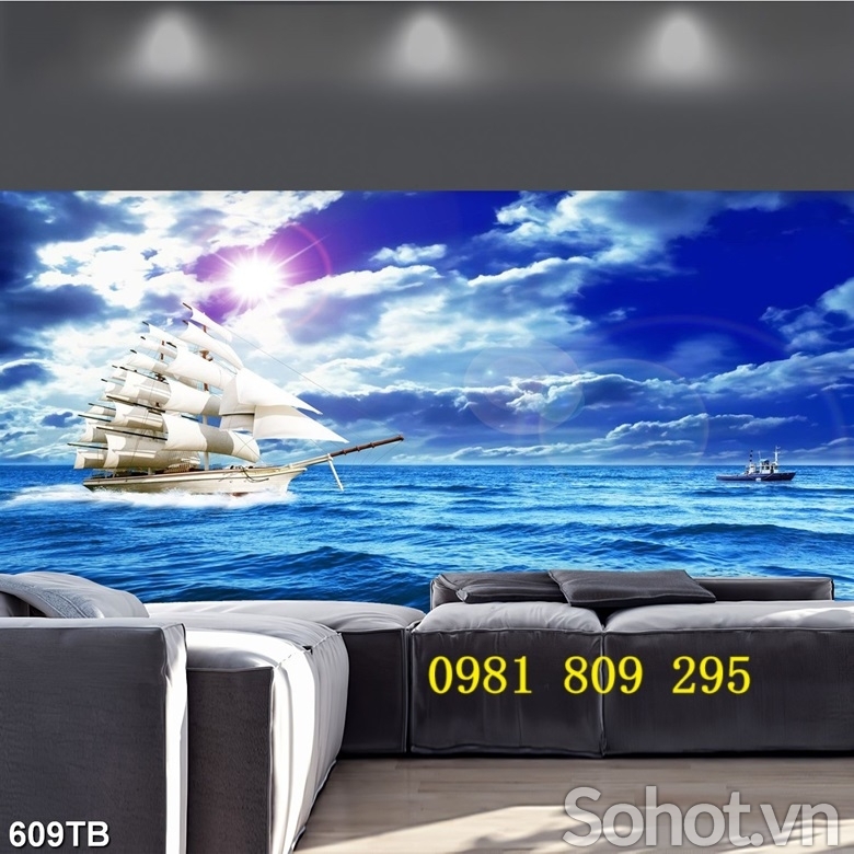 Gạch tranh , gạch trang trí thuyền 3d