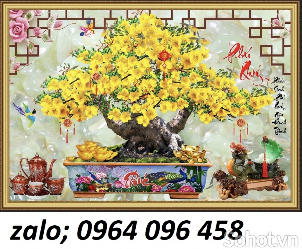 Tranh 3d cây mai tranh gạch 3d cây mai 765AC