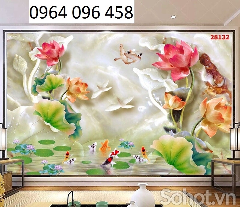 Tranh gạch 3d ốp tường phong thủy phòng khách - LSCX33
