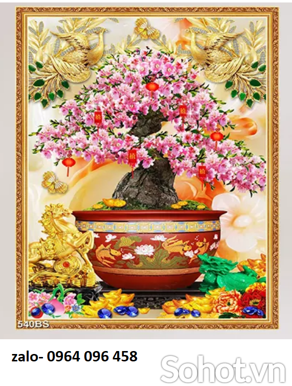 Tranh gạch cây hoa đào 3d - 899CP