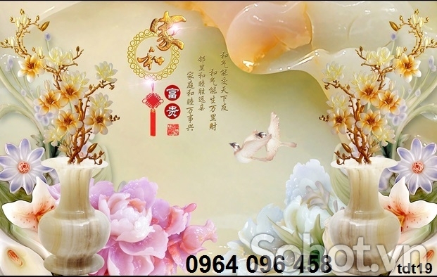 Tranh gạch 3d hoa ngọc - 032XP