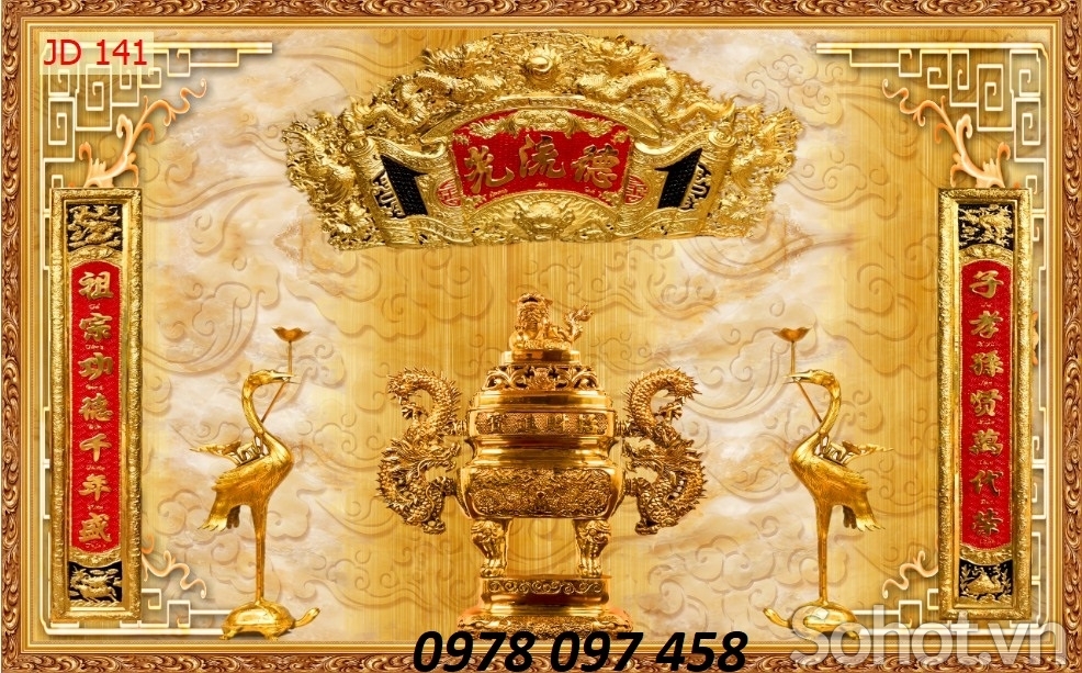 Tranh phòng thờ - gạch tranh 3D