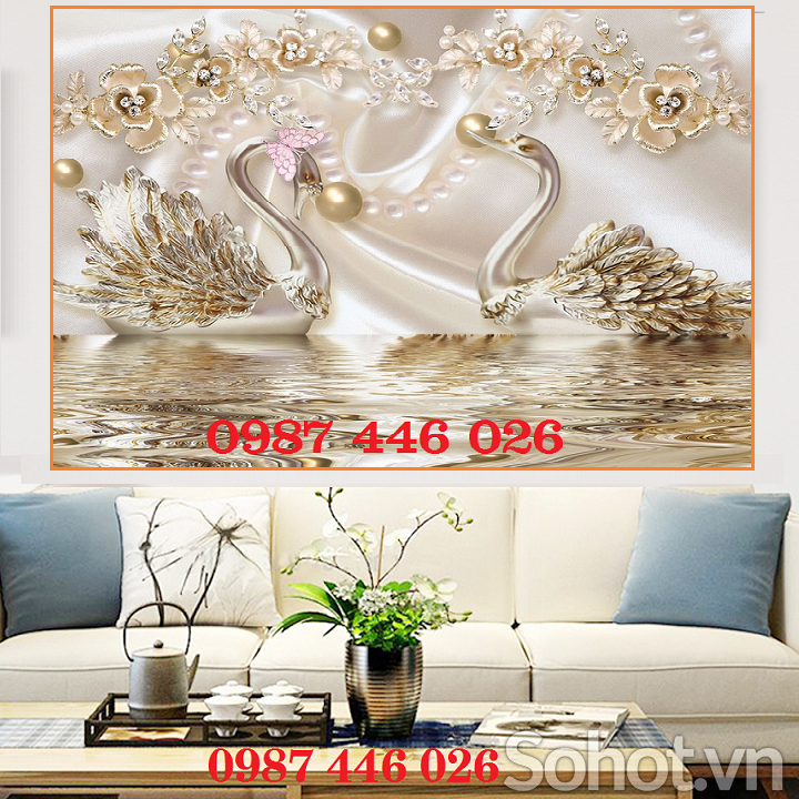 Tranh gạch men 3d phòng khách HP6282