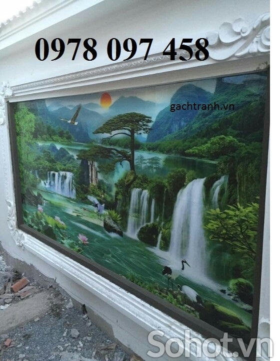 Tranh phòng khách- tranh gạch 3D