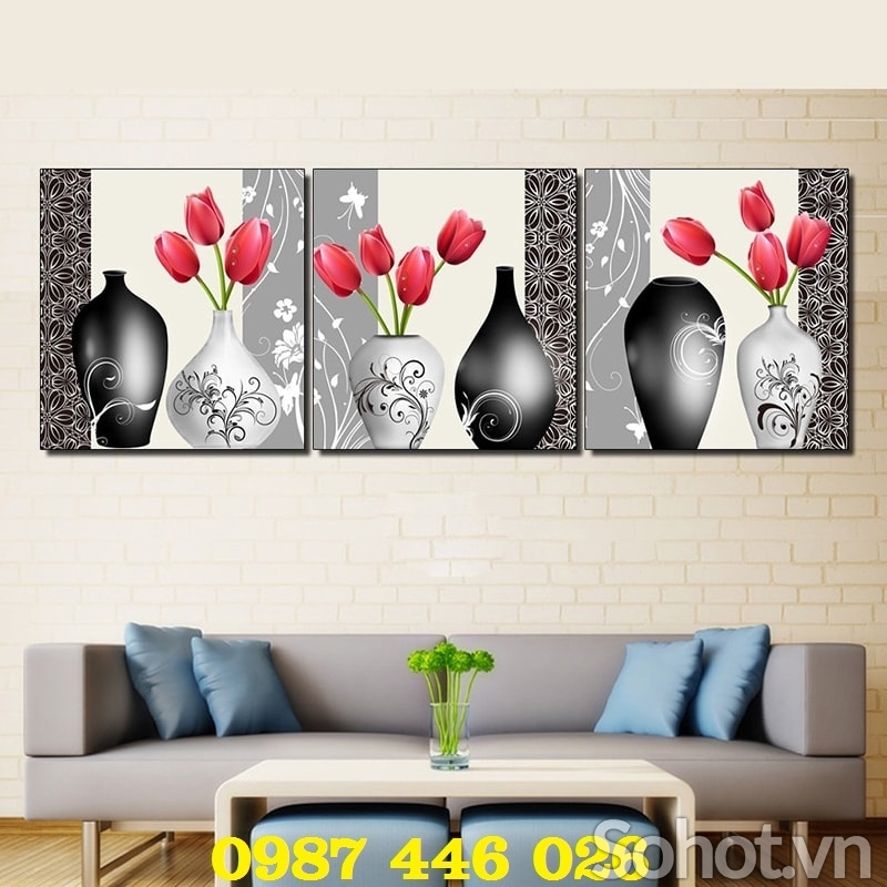Gạch tranh bình hoa lục bình 3d đẹp HP9833