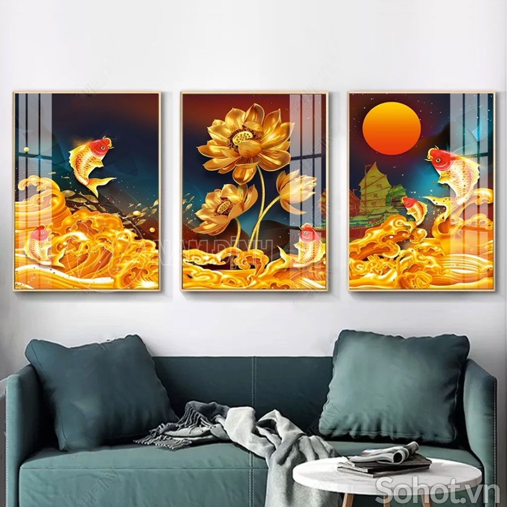 Gạch tranh 3d trang trí phòng khách đẹp - 676XP